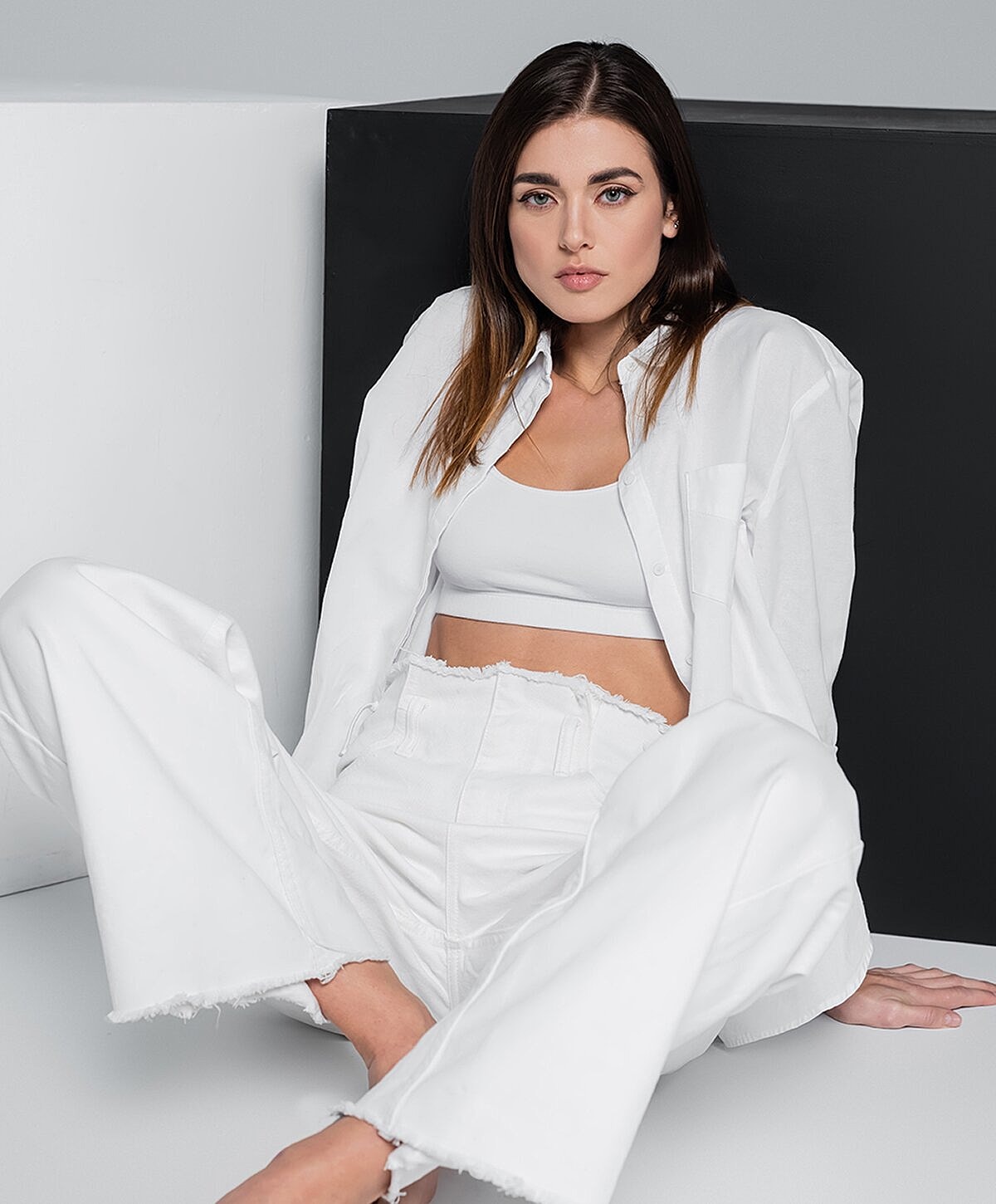 Modern living space with stylish blue chairs