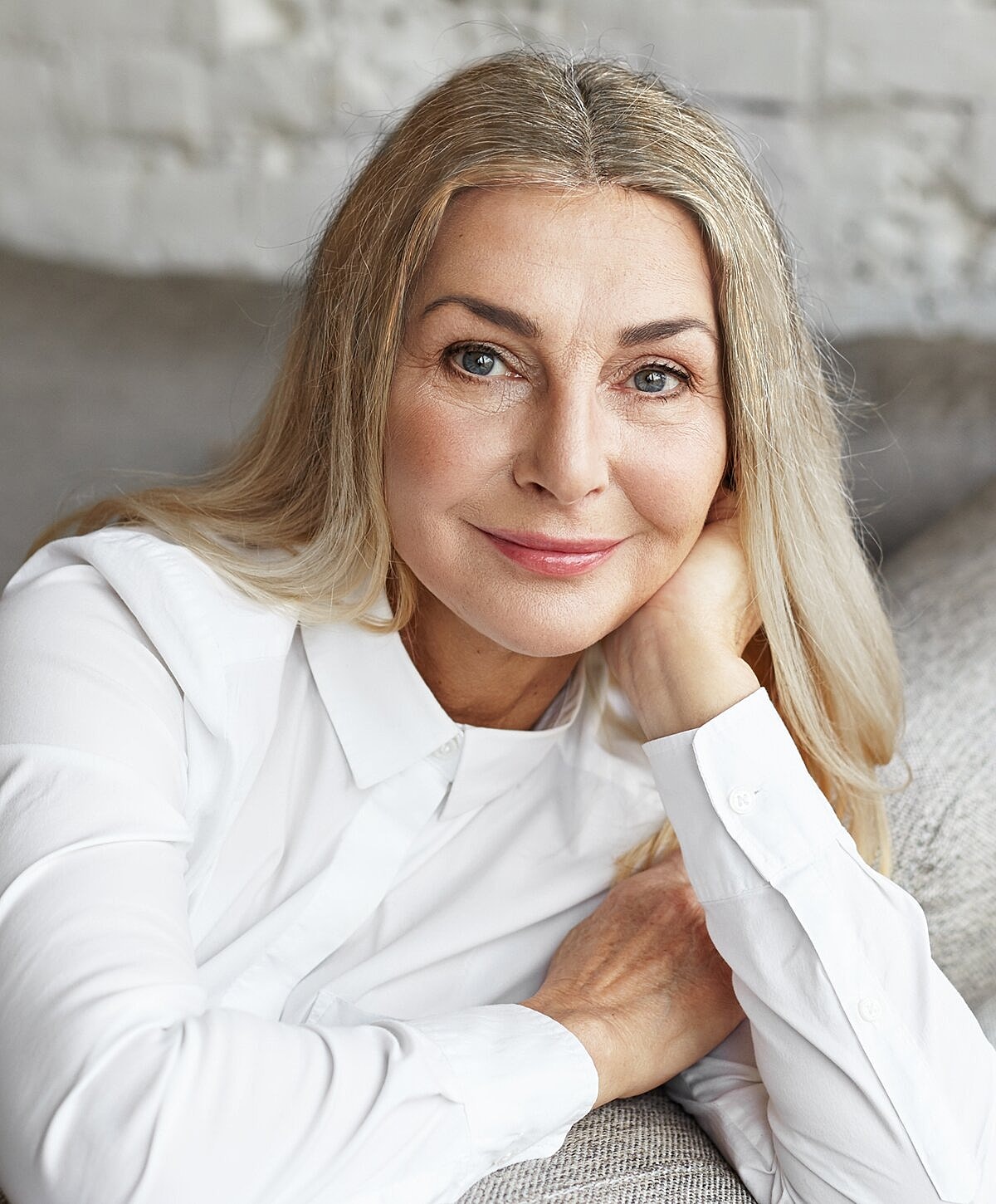 Modern living space with stylish blue chairs