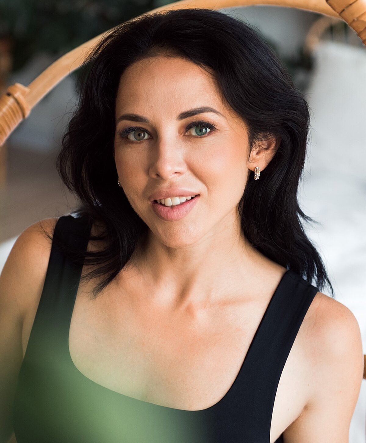 Modern living space with stylish blue chairs