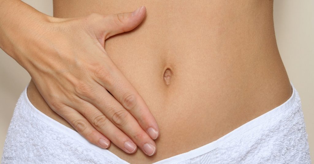 Close up of a woman's slim tummy (MODEL)